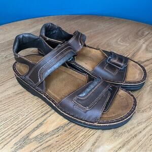 NAOT Leather Strappy Sandals Shoes Slip On Brown Men’s 8 / Women’s 10